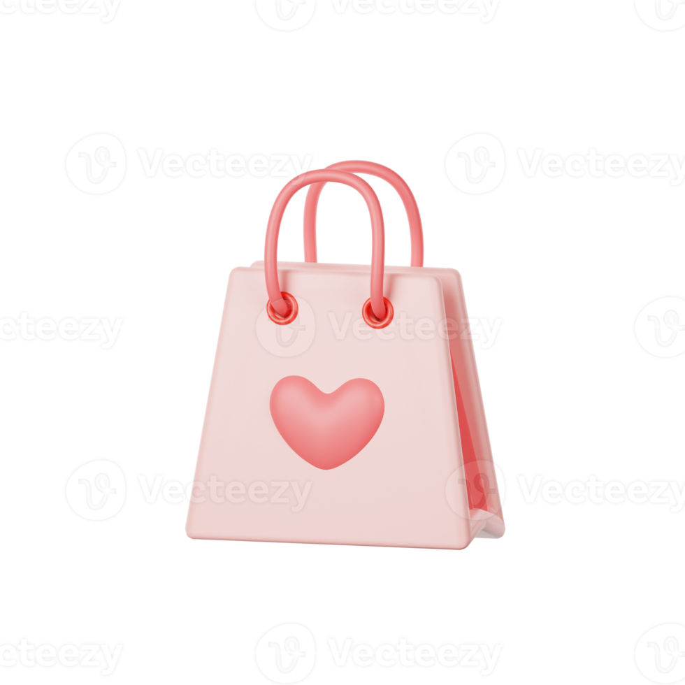 valentine bag 3d Illustration png