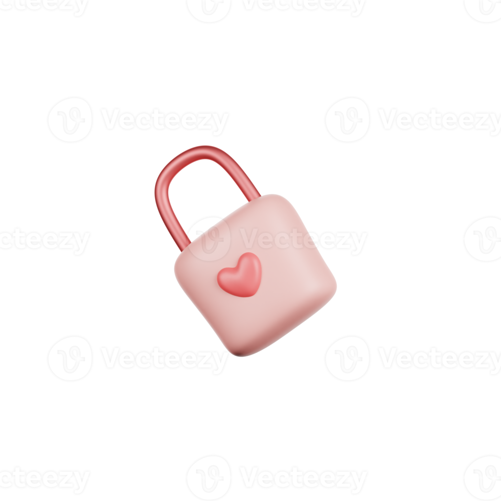 valentine paar liebe lock 3d illustration png