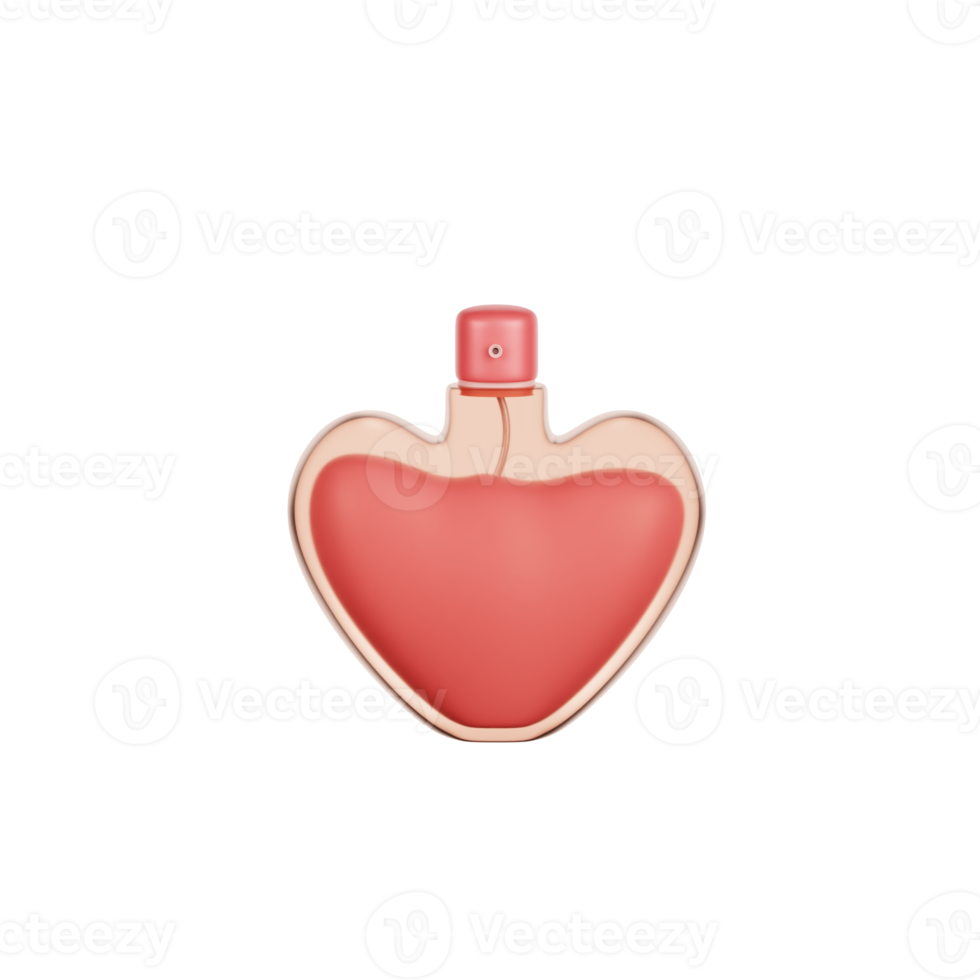 valentine heart perfume 3d Illustration png