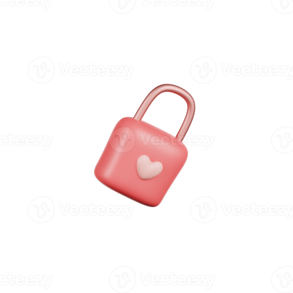 valentine paar liebe lock 3d illustration png