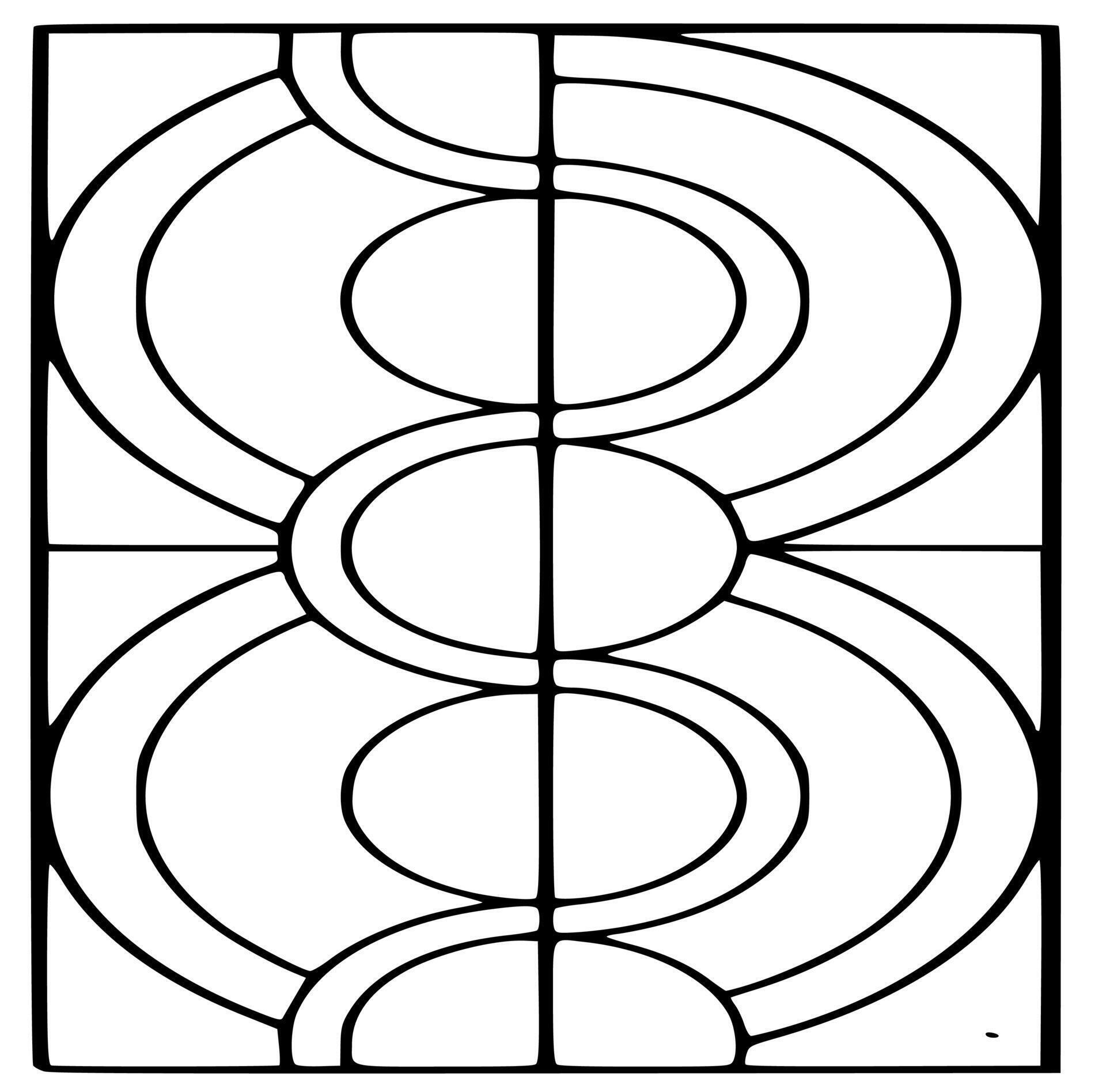 Black and white stained glass template and patterns 18732918 Vector Art