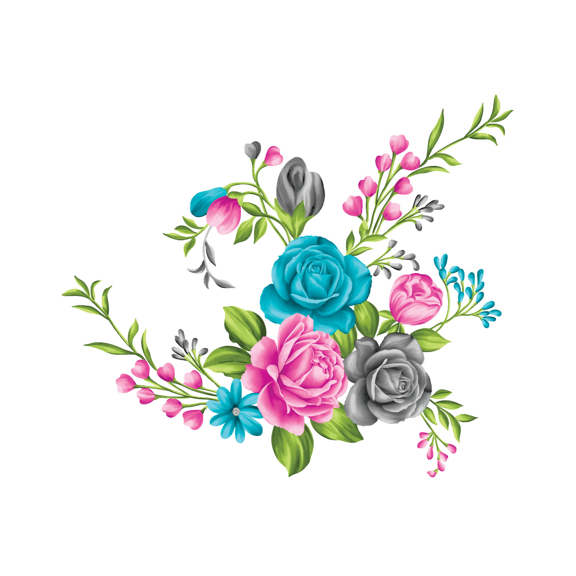 ilustración de acuarela de flores, fondo floral botánico, patrón de flores  decorativas, flor pintada digital, patrón de flores para diseño textil,  ramos de flores, plantilla de invitación de boda floral. 18733514 Vector