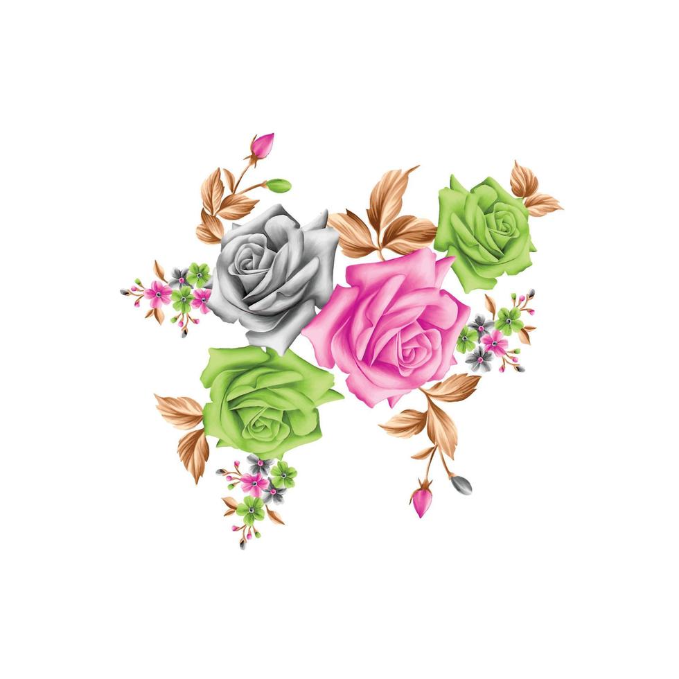 ilustración de acuarela de flores, fondo floral botánico, patrón
