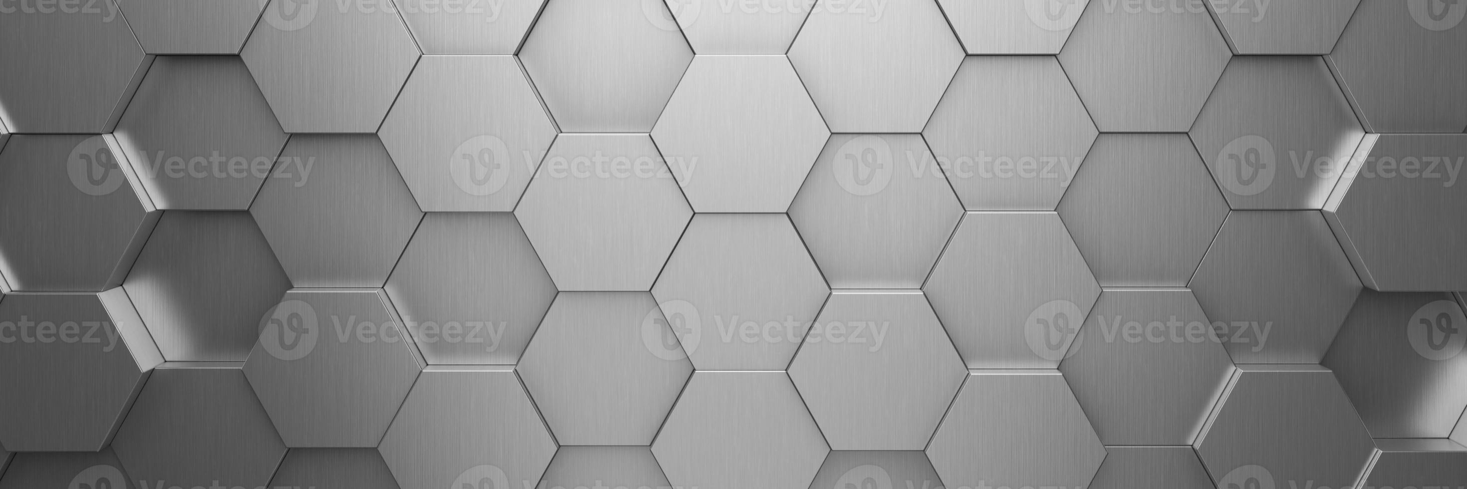 Futuristic and technological hexagonal background. 3d rendering photo