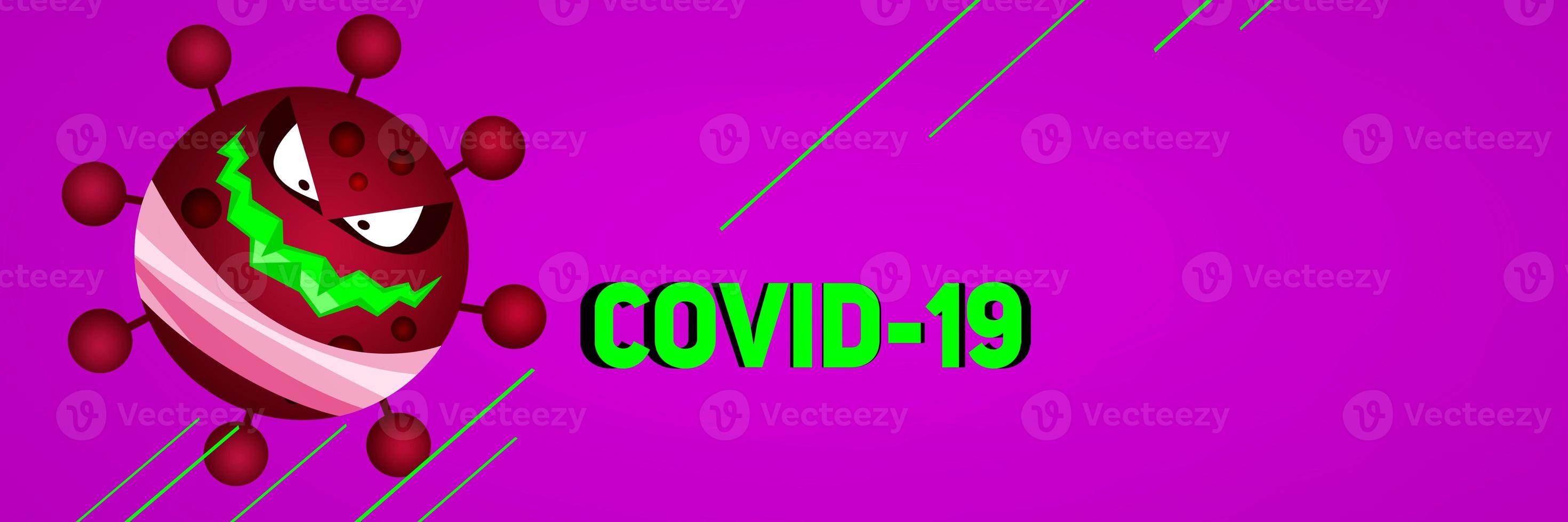 Funny Covid-19 cell with an open mouth and a crown on its head. 3D illustration photo