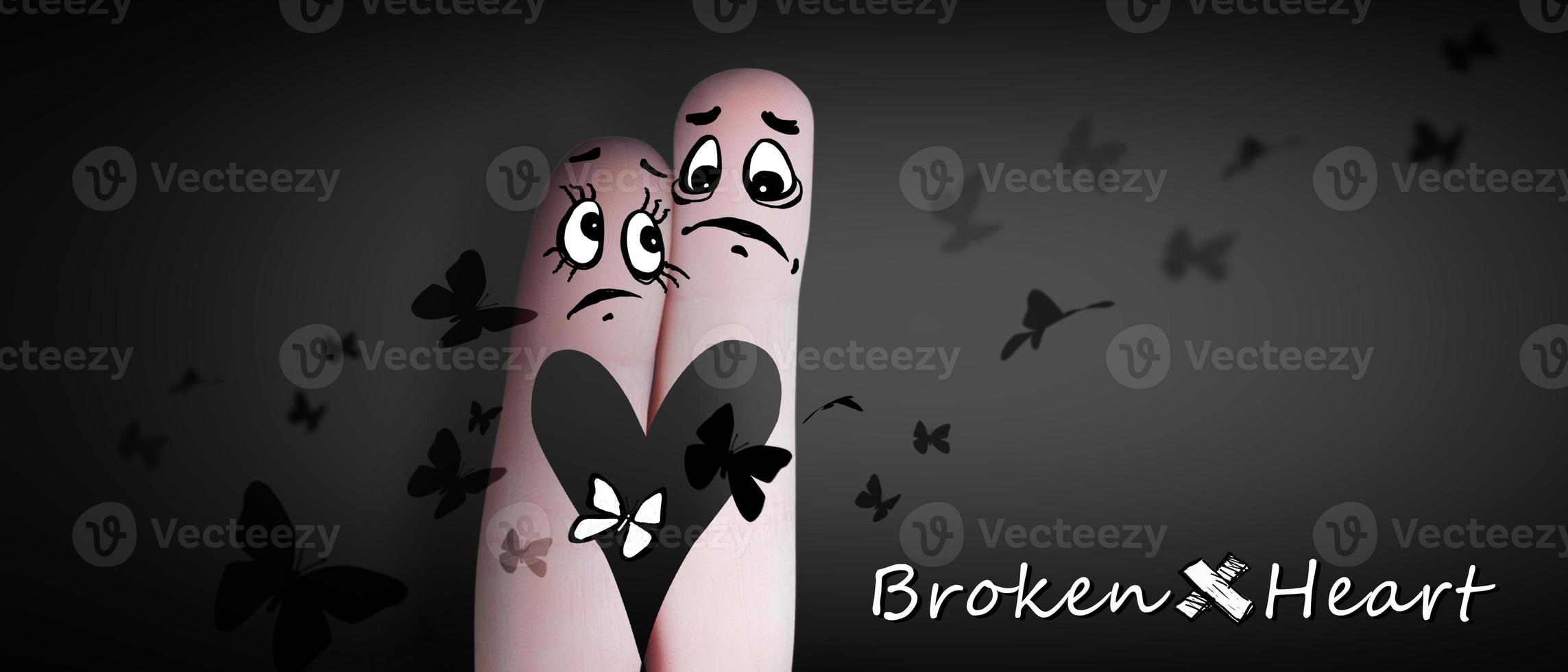 Broken heart, love and Valentines day concept. 3d Illustration photo