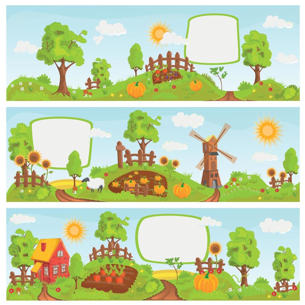 Rural landscapes vector illustration