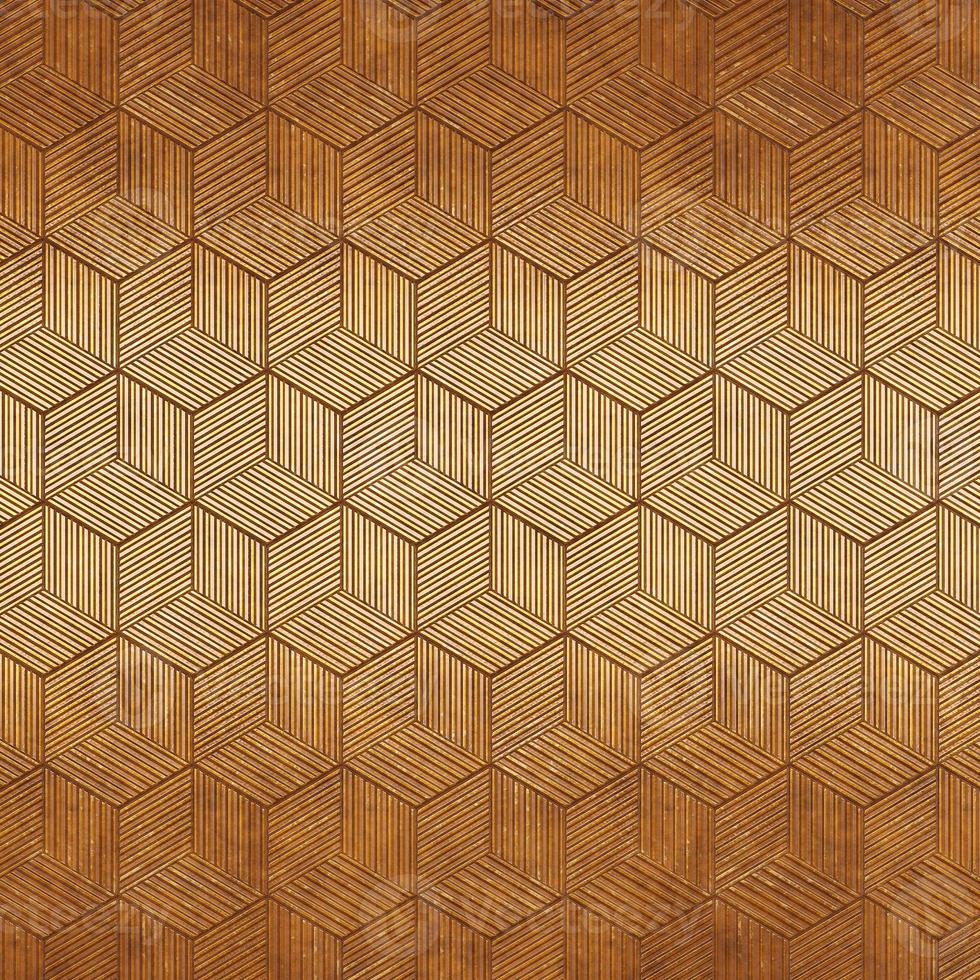 Futuristic gold hexagonal texture background. 3d rendering photo
