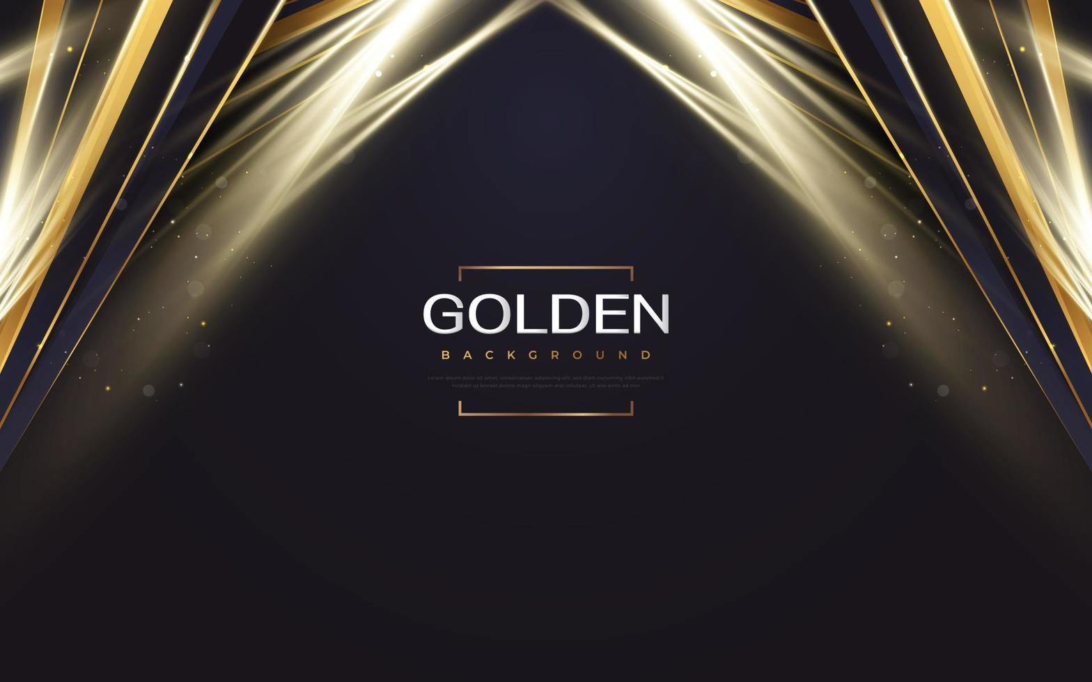 Luxury and Elegant Blue and Gold Background with Golden Light and Paper Cut Style. Can be Used for Award, Banner, Card, Nomination, Ceremony, Formal Invitation or Certificate Design vector