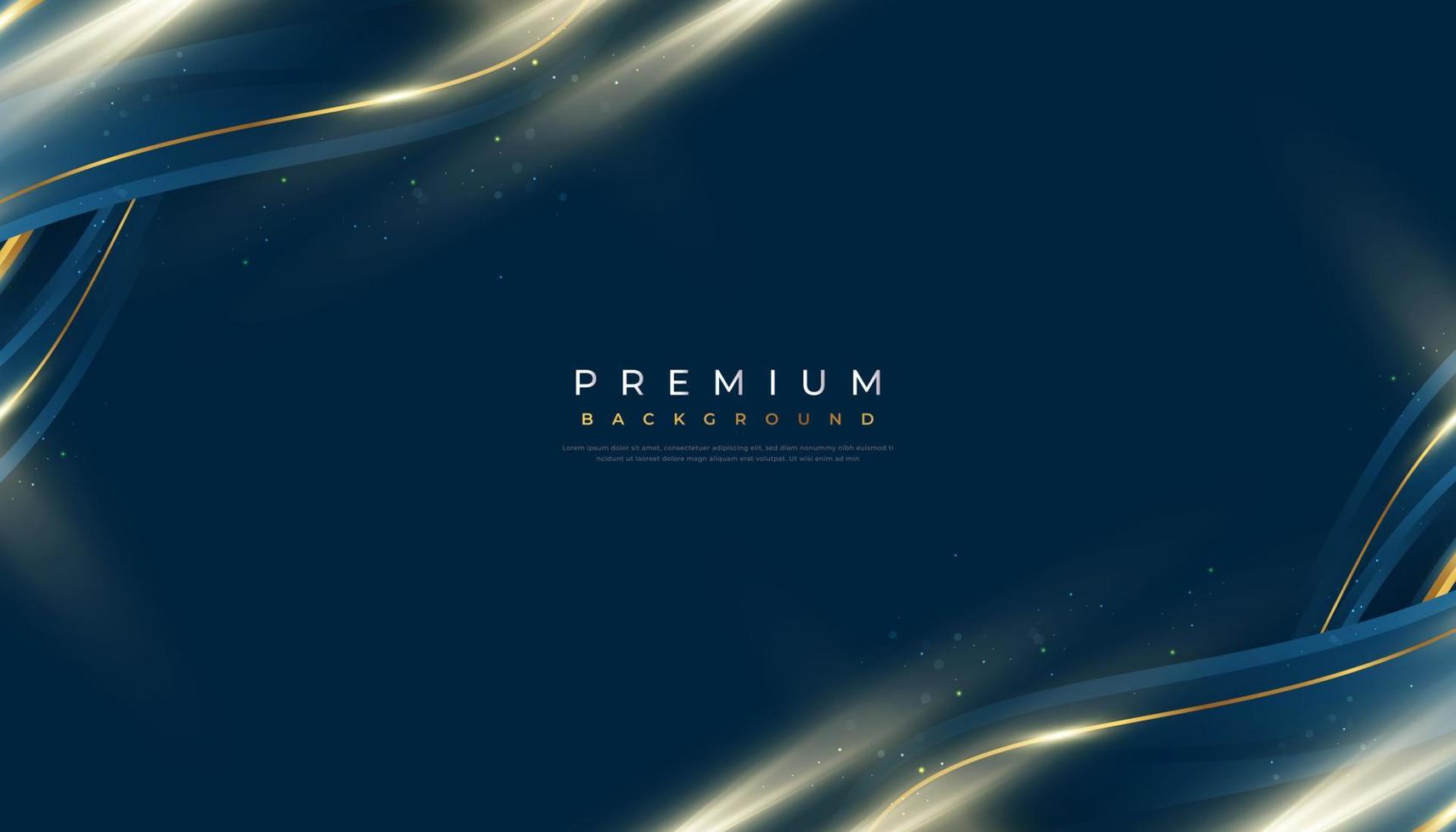 Luxury Blue and Gold Background in Paper Cut Style with Shining and Sparkling Gold Light Effect. Can be Used for Award, Banner, Card, Nomination, Ceremony, Formal Invitation or Certificate Design vector