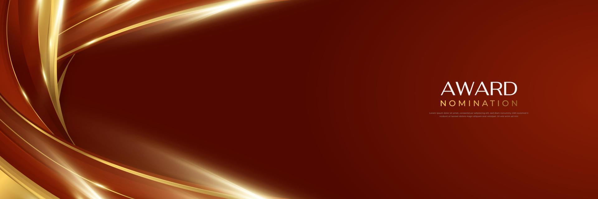 Luxury and Elegant Red and Gold Background with Golden Light and Paper Cut Style. Can be Used for Award, Banner, Card, Nomination, Ceremony, Formal Invitation or Certificate Design vector