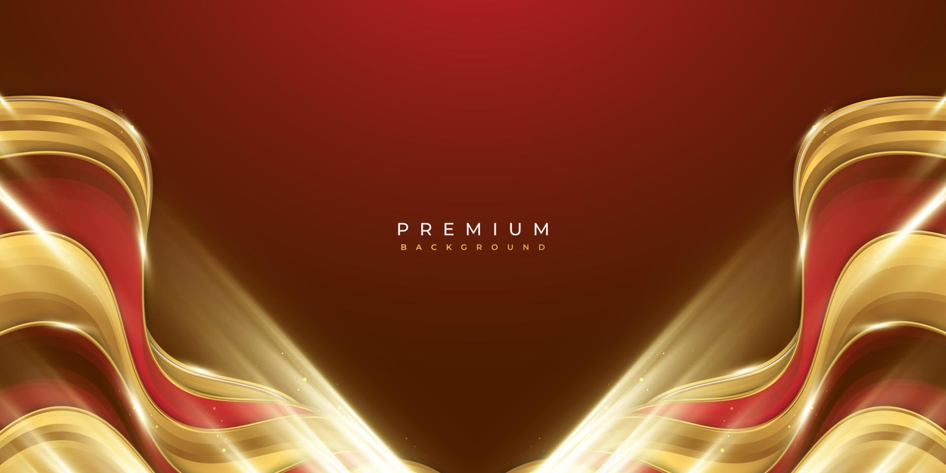 Luxury and Elegant Red and Gold Background with Golden Light and Paper Cut Style. Can be Used for Award, Banner, Card, Nomination, Ceremony, Formal Invitation or Certificate Design vector