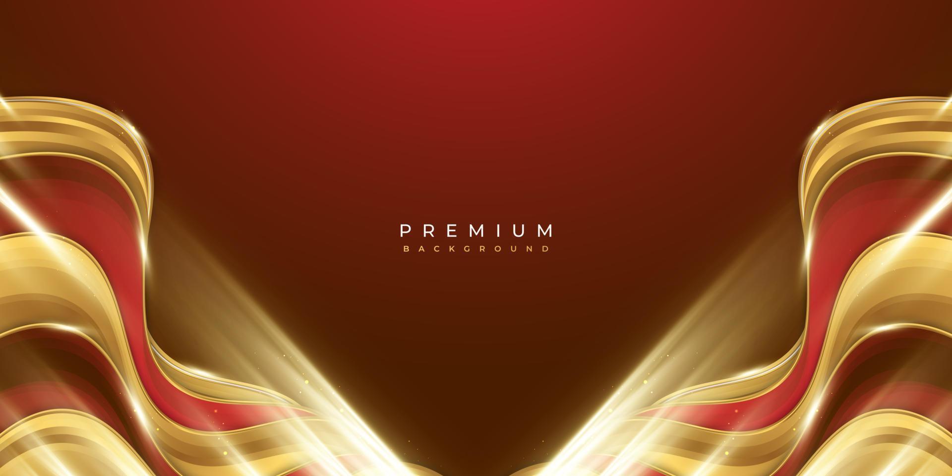 Luxury and Elegant Red and Gold Background with Golden Light and Paper Cut Style. Can be Used for Award, Banner, Card, Nomination, Ceremony, Formal Invitation or Certificate Design vector