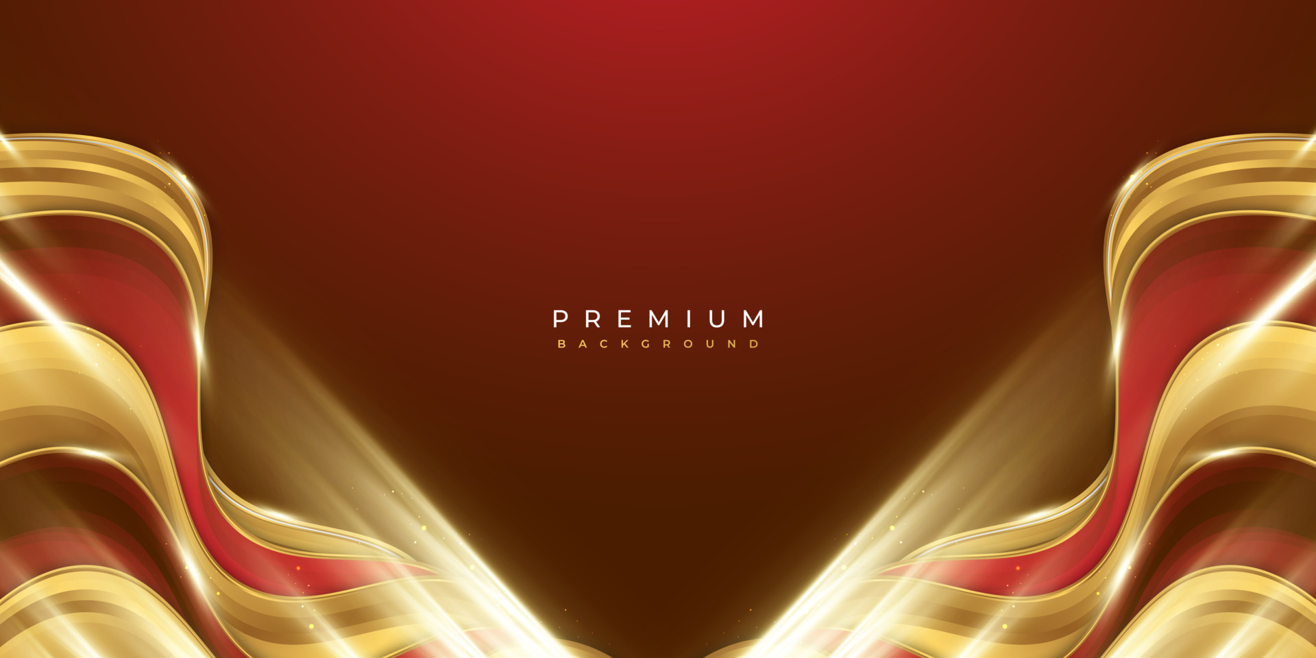 lujoso y elegante fondo rojo y dorado con luz dorada y estilo de corte de papel. se puede