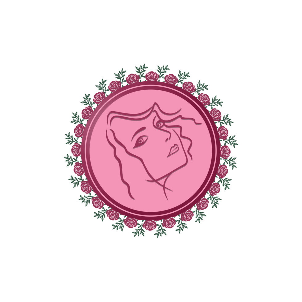 Women's Day with frame of flower and leaves. png