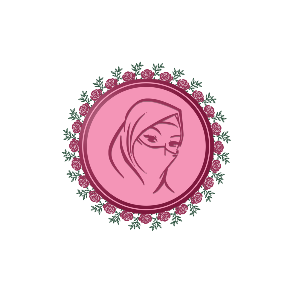 Women's Day with frame of flower and leaves. png