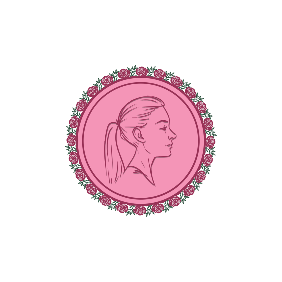 Women's Day with frame of flower and leaves. png