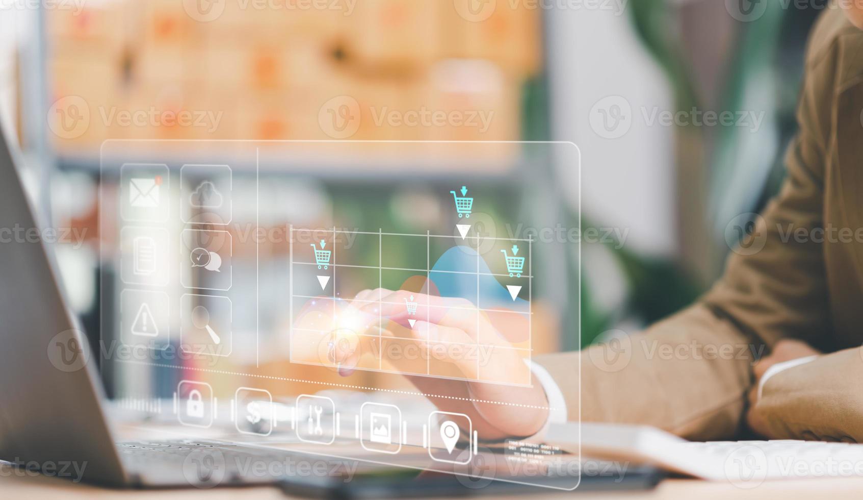 Analysis of online merchandising business reports, with charts and