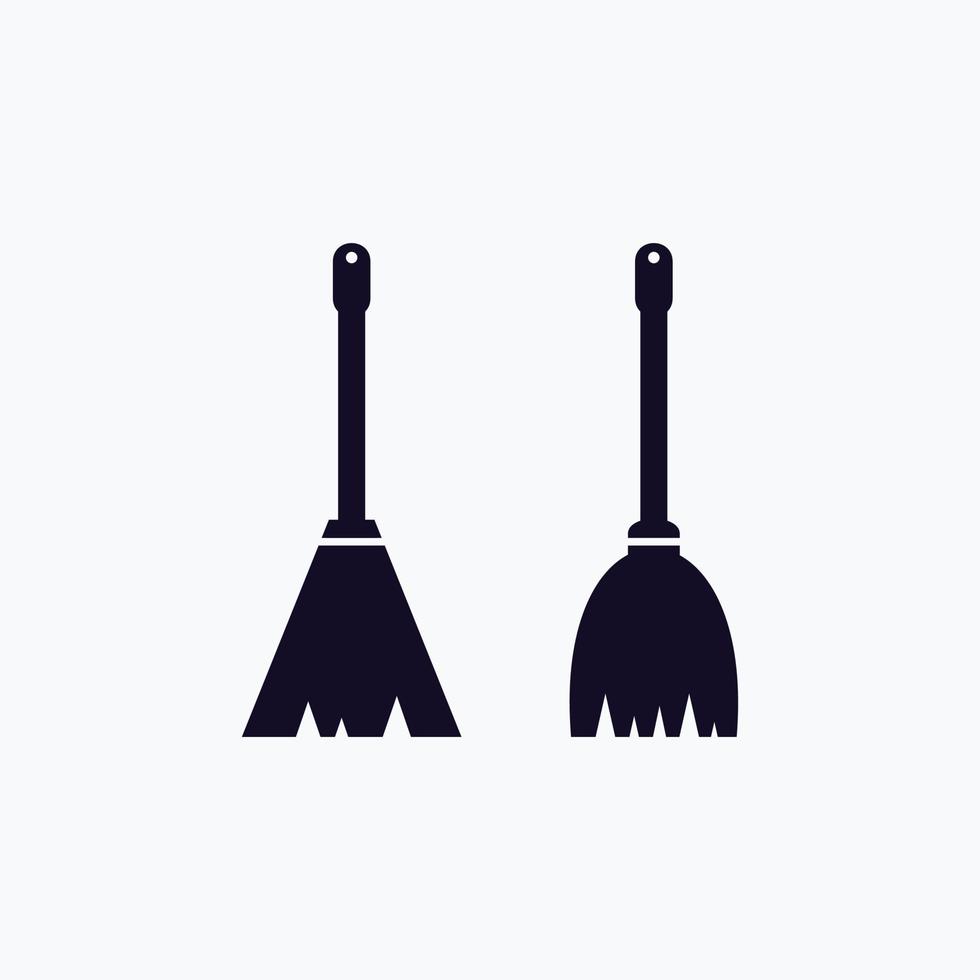 broom flat icon logo vector