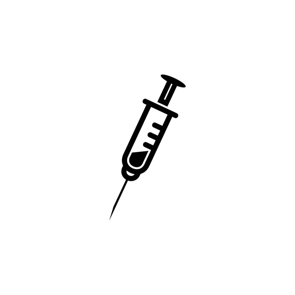 inyección de logotipo de icono plano de dispositivo médico vector