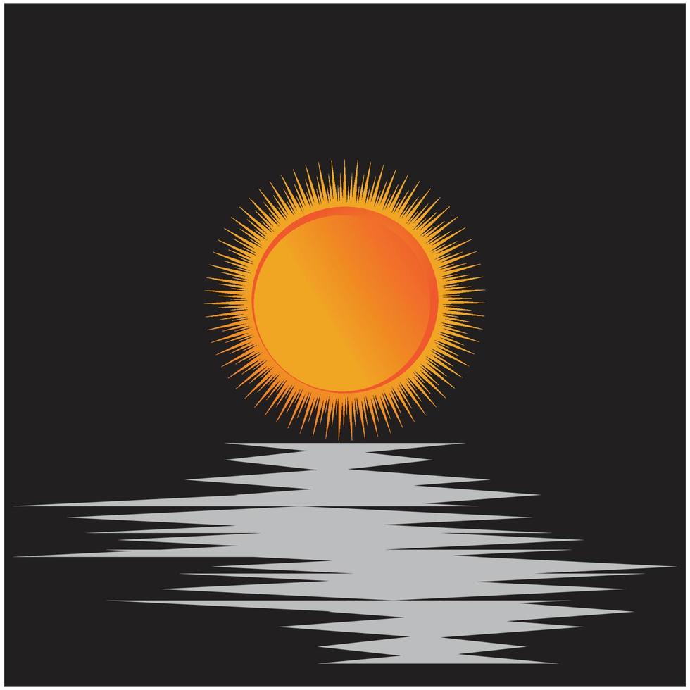 símbolo y plantilla de logotipo de icono de ilustración de vector de sol