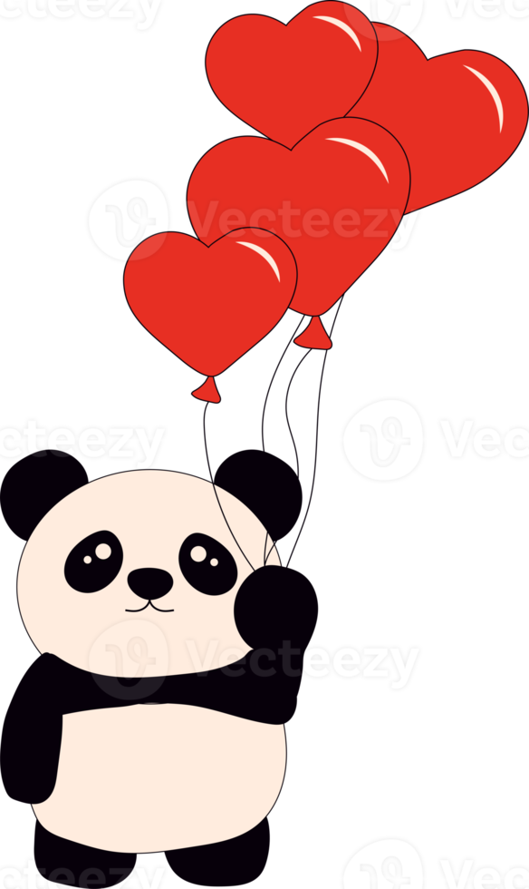 mignon petit panda assis tient des balles. personnage animal de dessin animé pour cartes enfants, baby shower, invitation, affiche, composition de t-shirt, intérieur de la maison. png