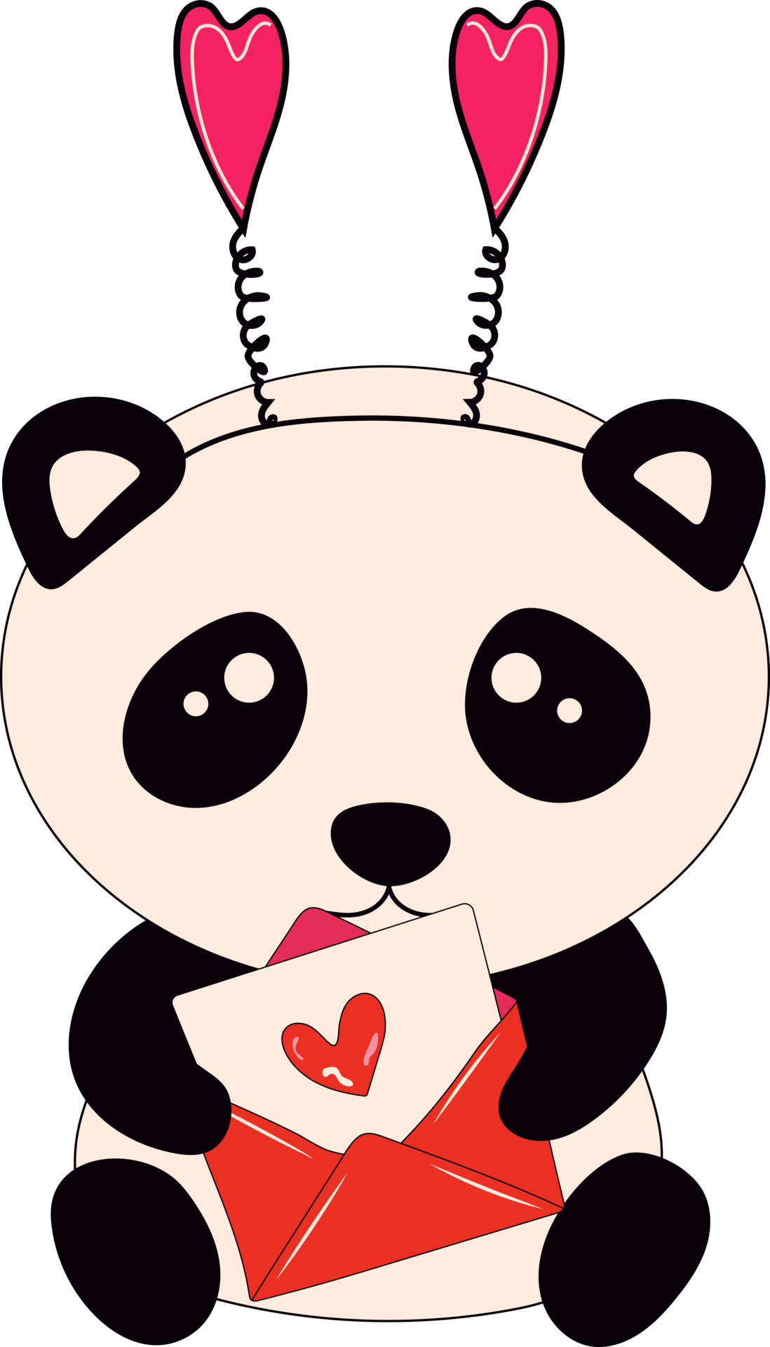 Panda Kawaii Panda with Heart Nose | Poster