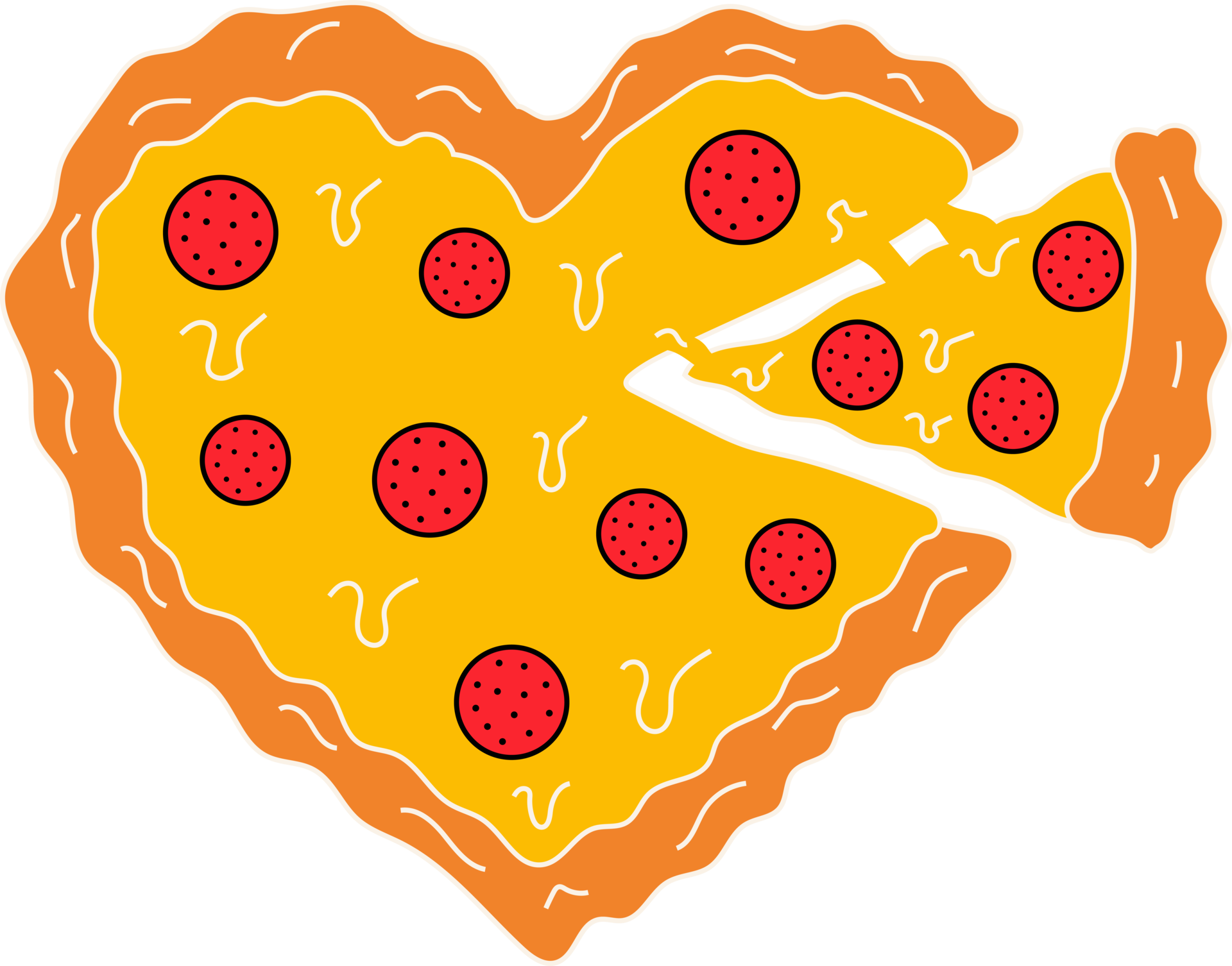 pizza em forma de coração. conceito de dia dos namorados 18734679 PNG