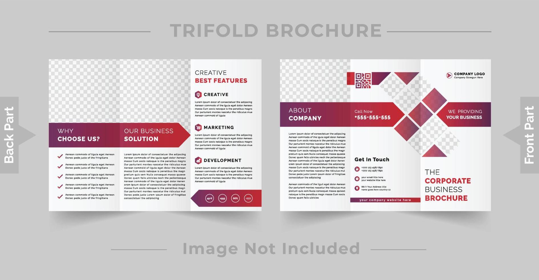 Trifold brochure design template vector