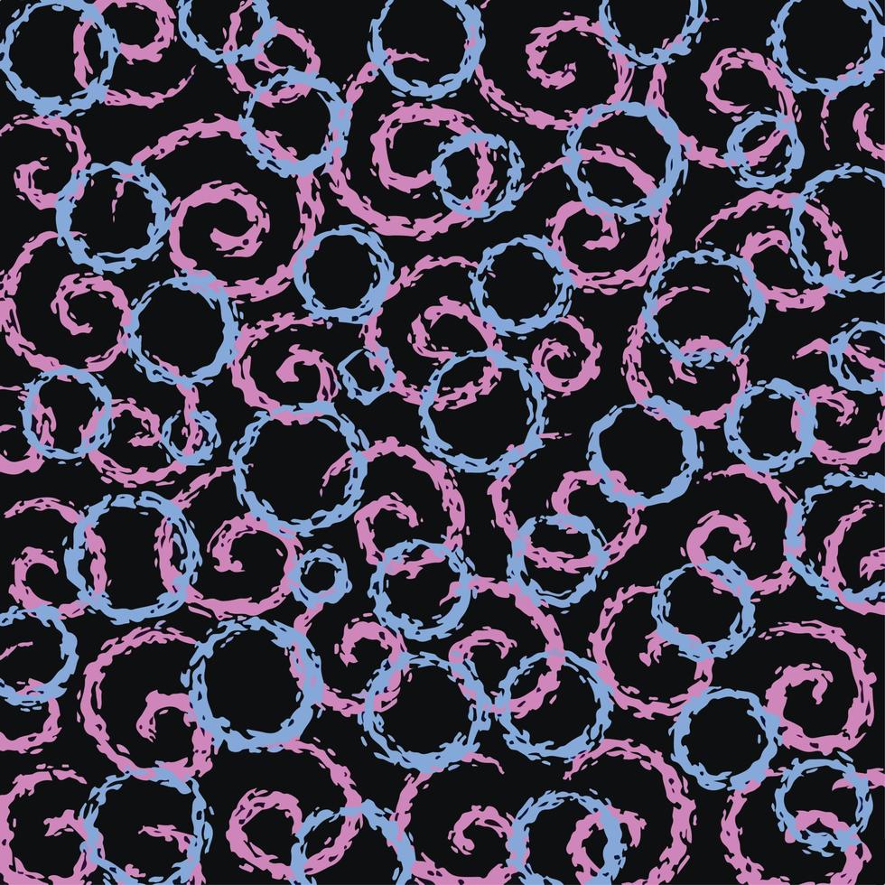 Blue and pink colored brush stroke textured isolated vector background on black square template  for social media post, poster, brochure, paper and textile or scarf print.
