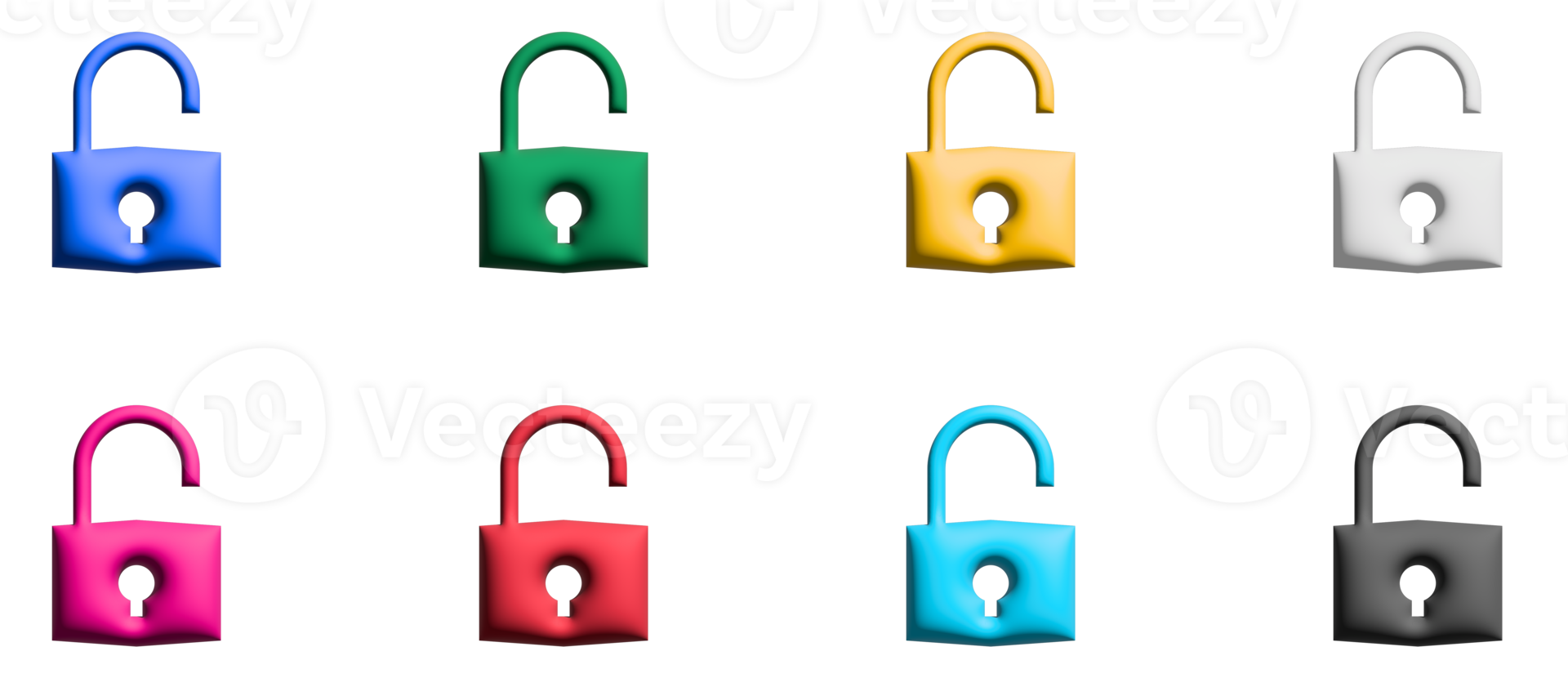 Key unlock icons in flat design with elements for mobile concepts and web apps. Collection modern infographic and pictogram. png
