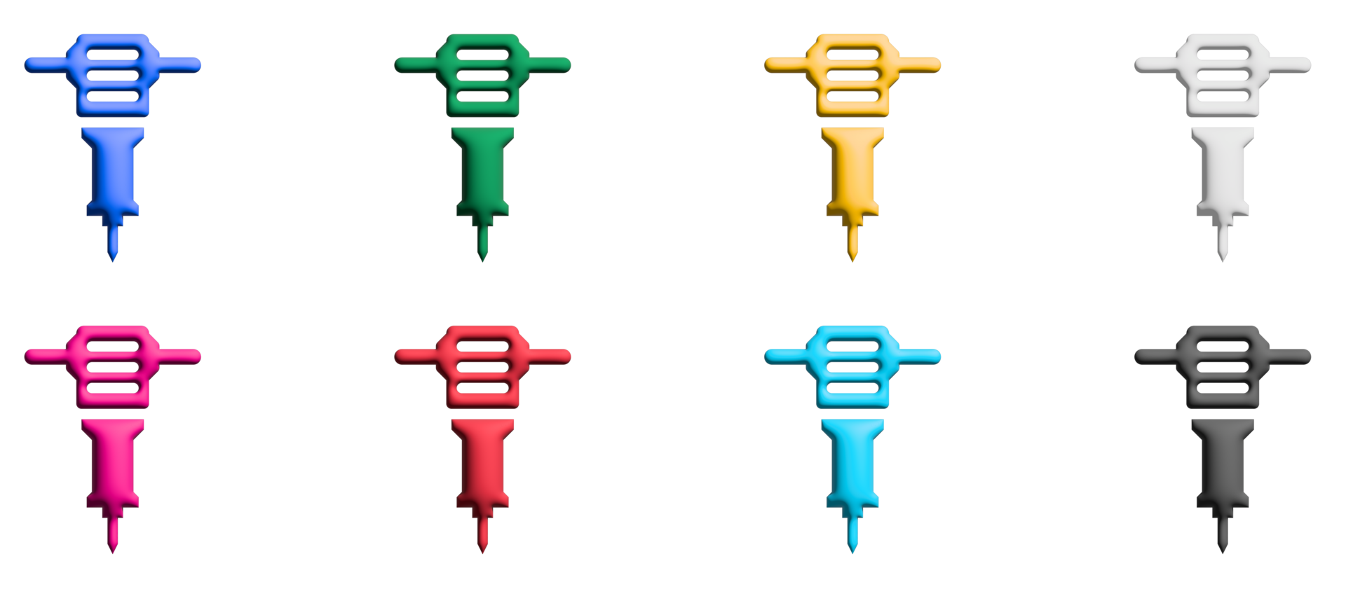 Demolition hammer icons in flat design with elements for mobile concepts and web apps. Collection modern infographic and pictogram. png