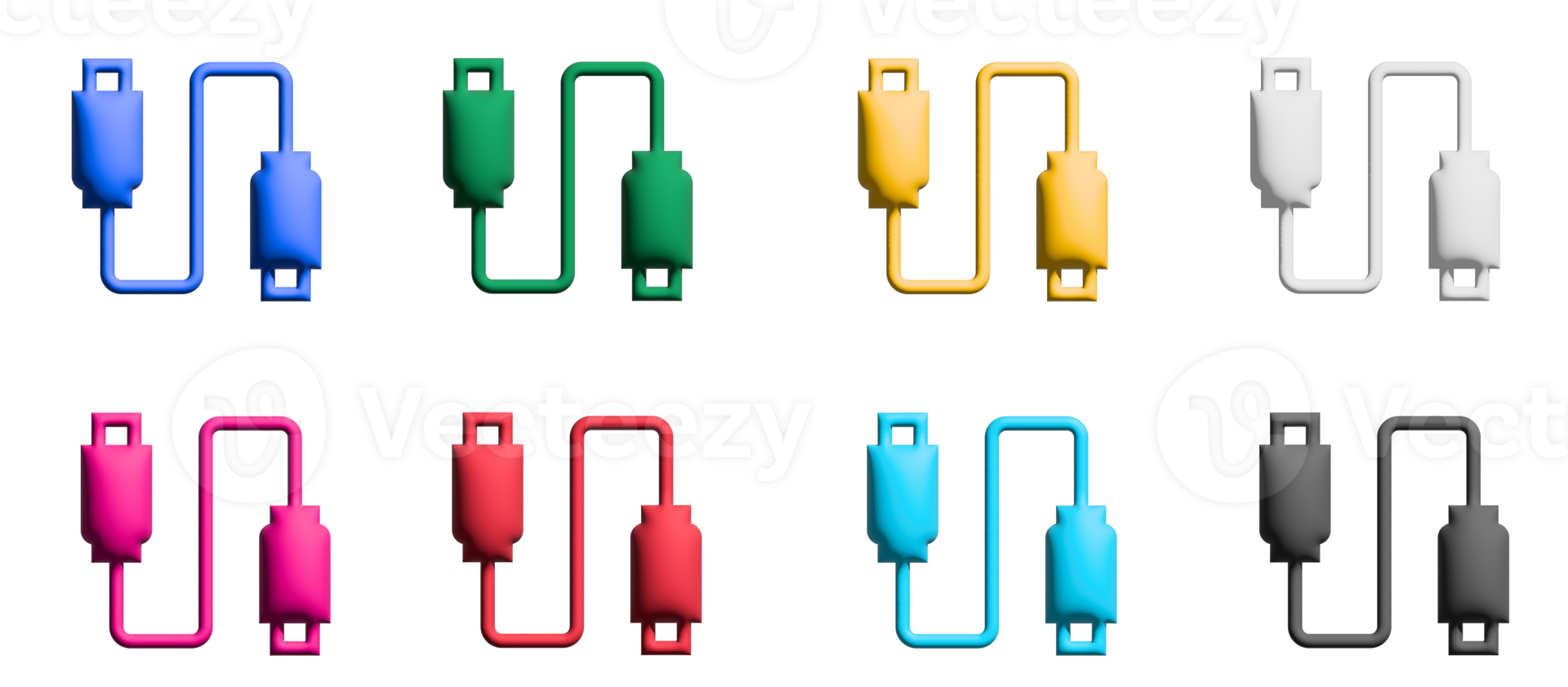 USB icons in flat design with elements for mobile concepts and web apps. Collection modern infographic and pictogram. png