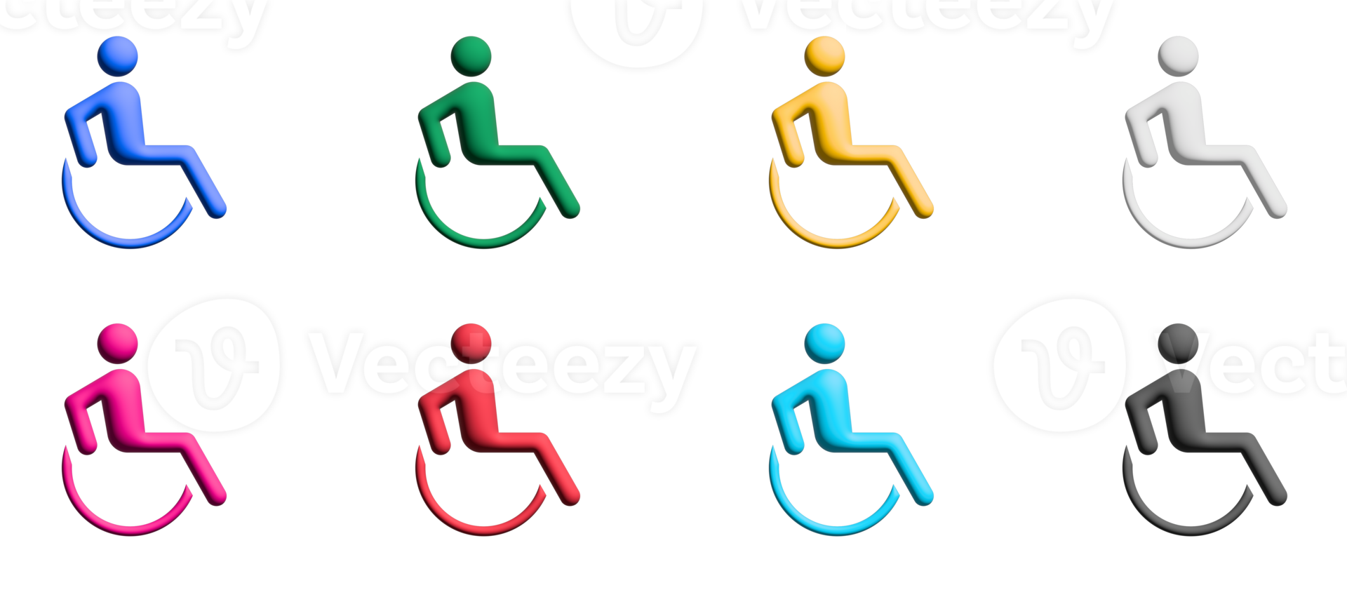 Disabled icons in flat design with elements for mobile concepts and web apps. Collection modern infographic and pictogram. png