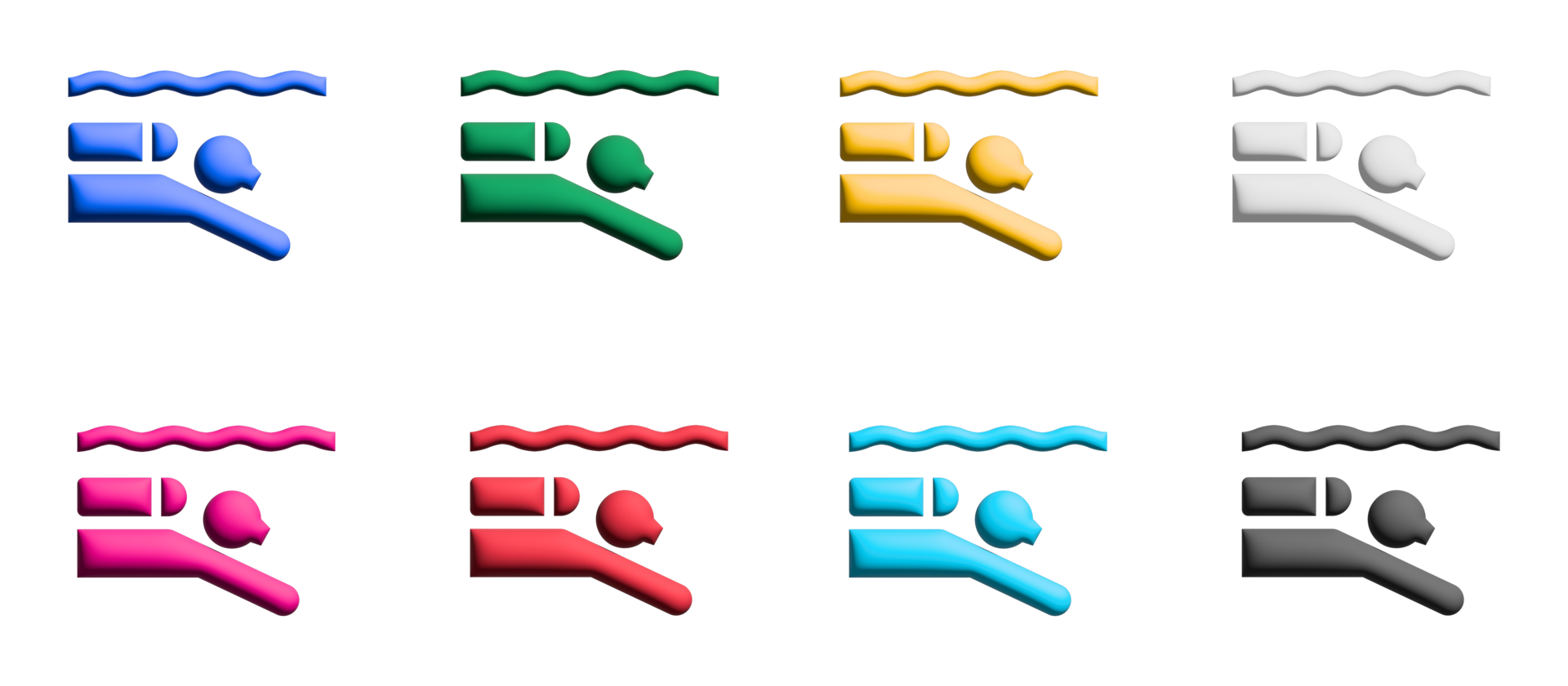 Tauchsymbole im flachen Design mit Elementen für mobile Konzepte und Web-Apps. Sammlung moderner Infografiken und Piktogramme. png