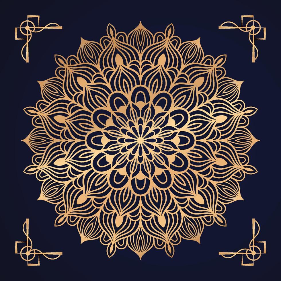 Luxury Mandala Arabesque Pattern Arabic Islamic east style  Golden Decorative mandala design with arabesque pattern Arabic Islamic east style. vector