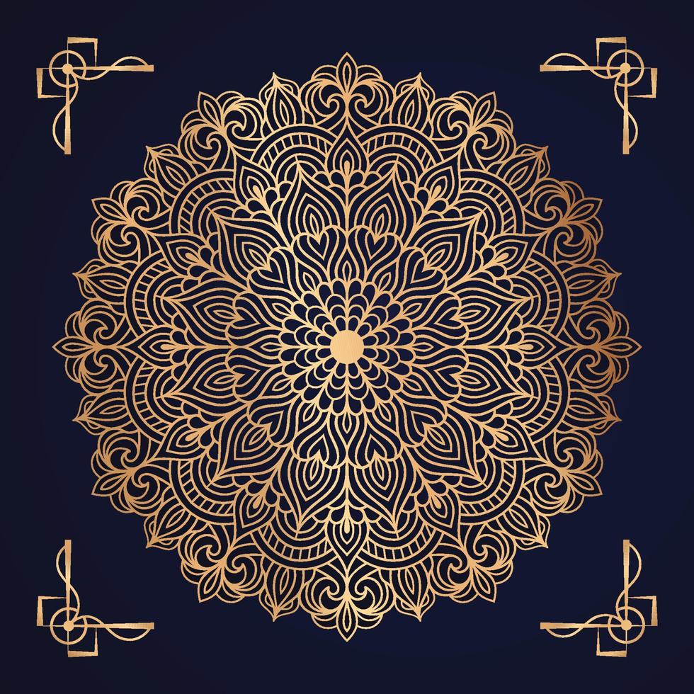 Luxury Mandala Arabesque Pattern Arabic Islamic east style  Golden Decorative mandala design with arabesque pattern Arabic Islamic east style. vector