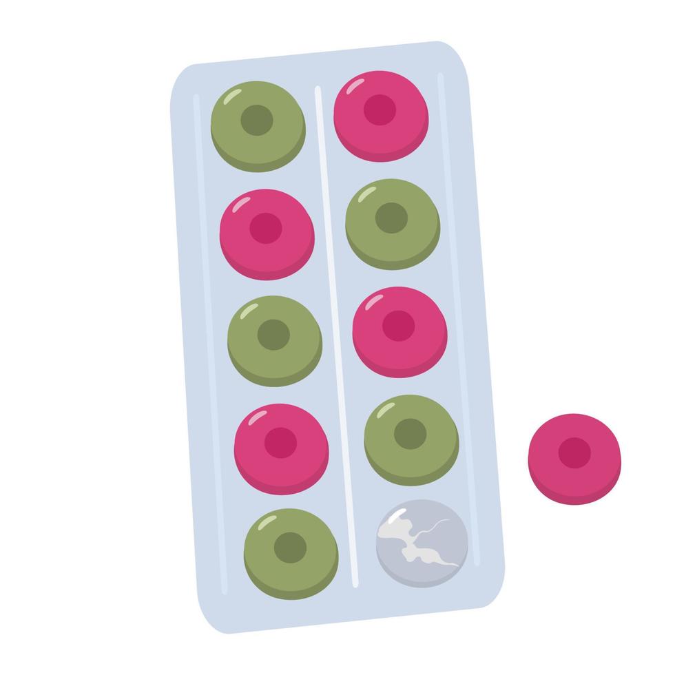 Candies with eucalyptus and mint for sore throat and cough remedy. Vector illustration.