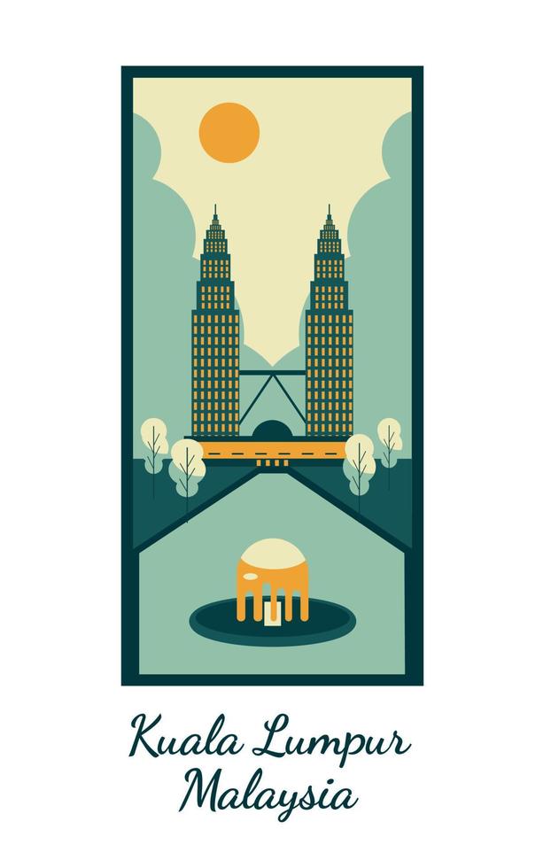 Kualalumpur Malaysia tourism and travel background vector