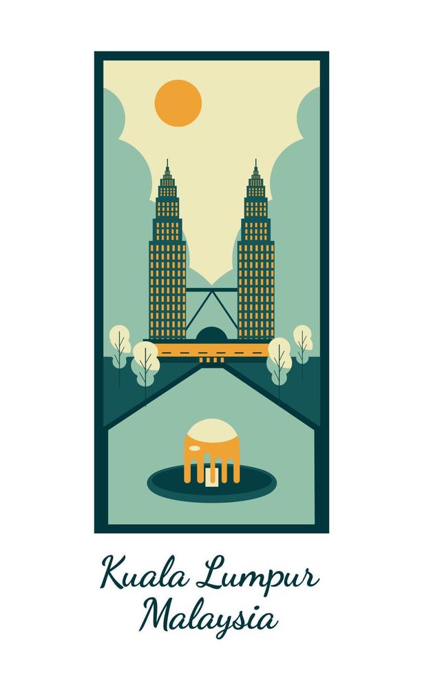 fondo de turismo y viajes de kualalumpur malasia vector