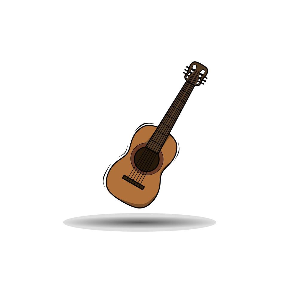 guitar illustration vector on white background