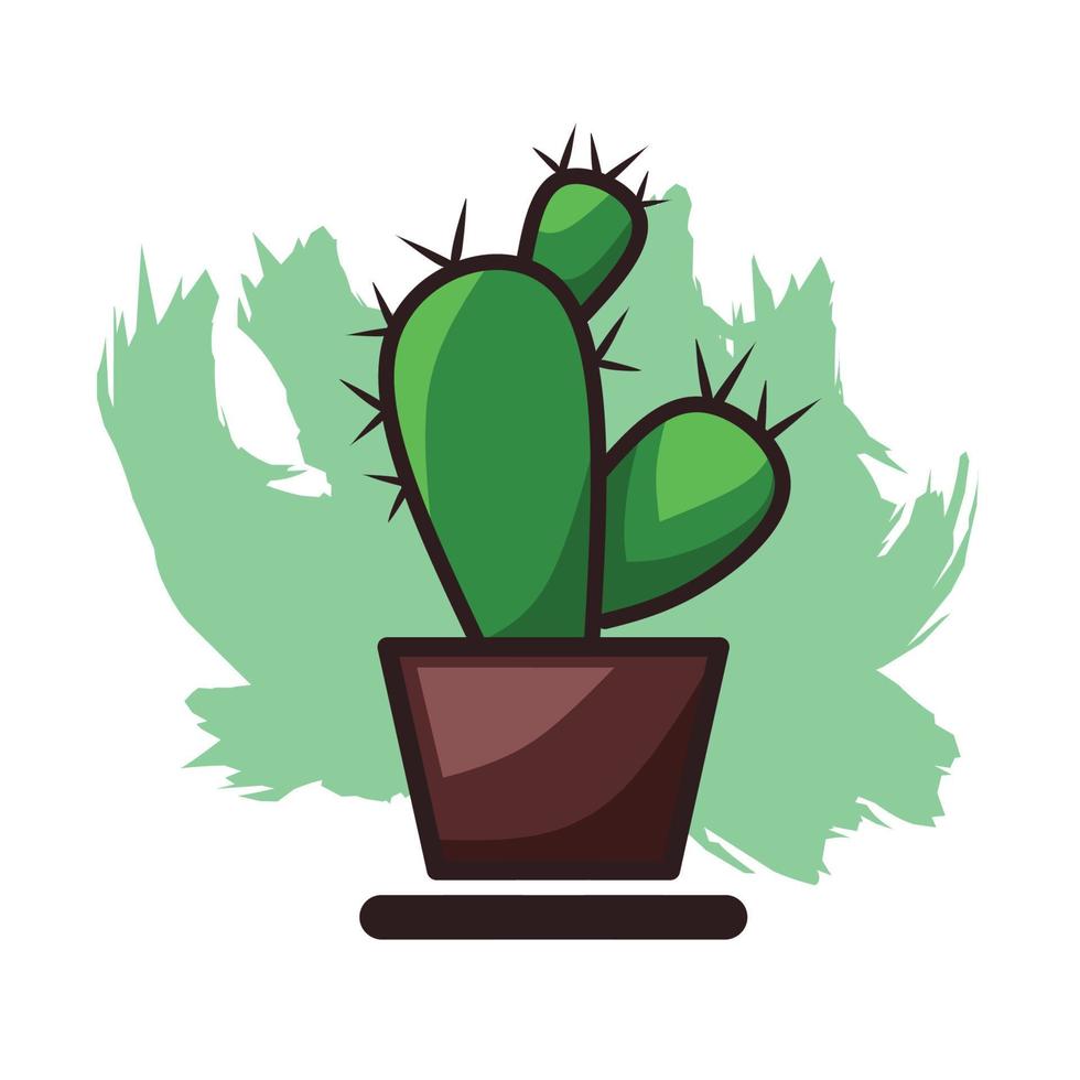 ilustración de diseño de vector de cactus sobre fondo blanco