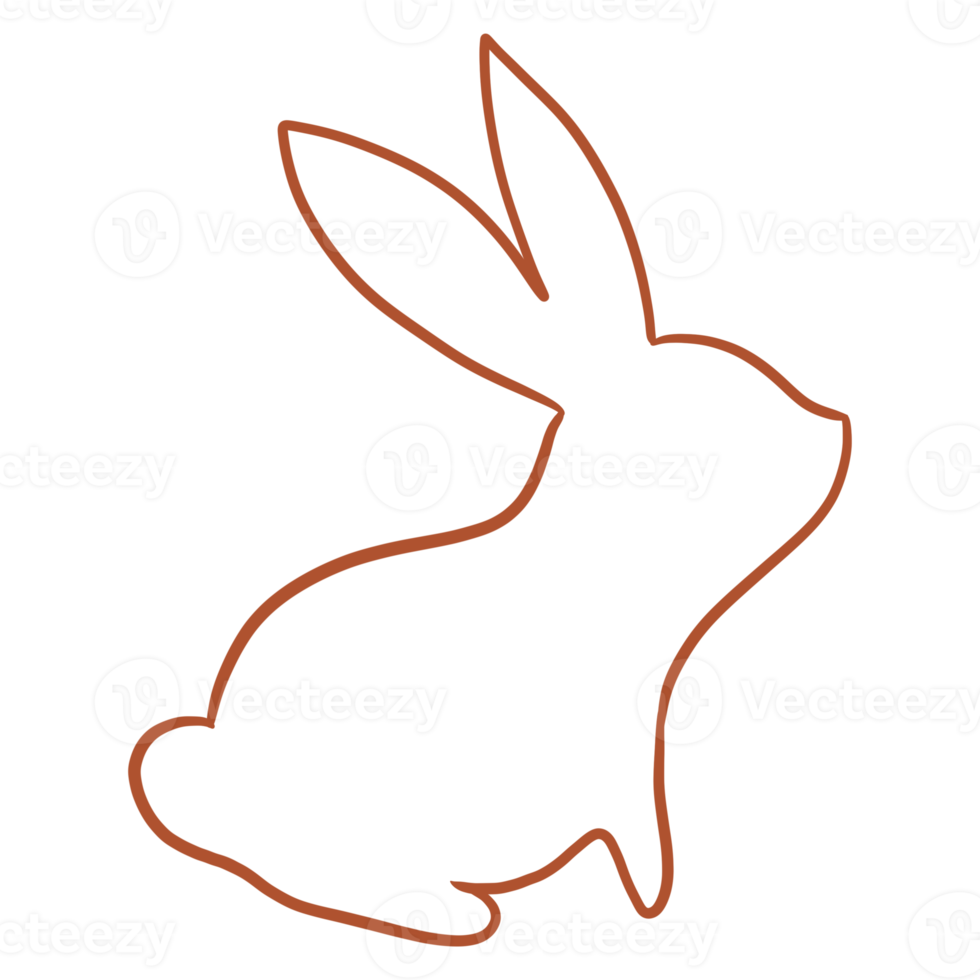 contorno de conejo marrón png