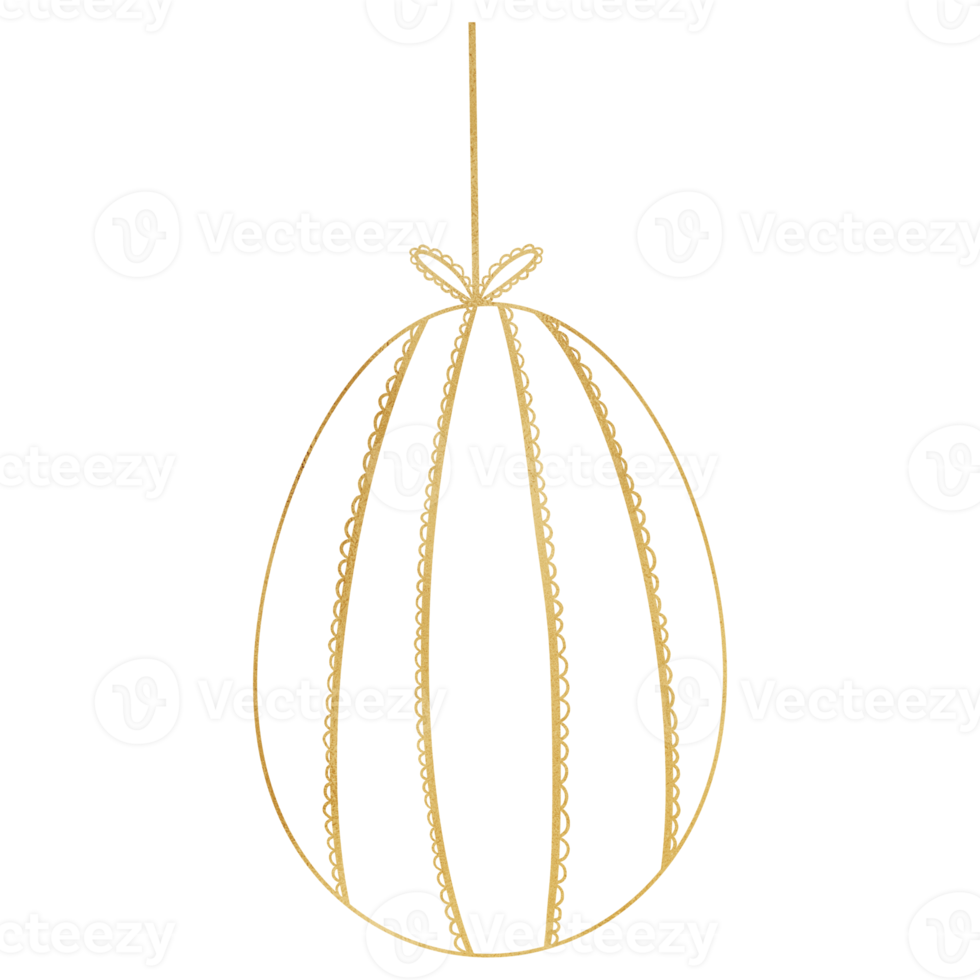Golden Easter Egg Outlined png