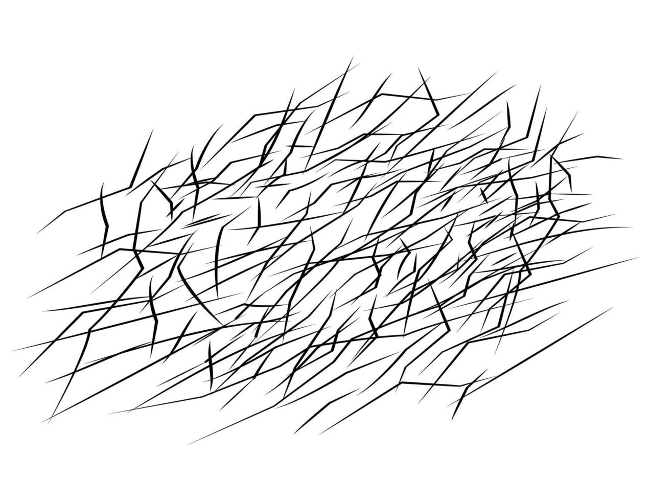 Ice crack realistic sketch Black line isolated no white. Fissure broken earth effect transparent background. Icy scratches. Lightning flat doodle. Kintsugi craquelure Japanize art Vector illustration