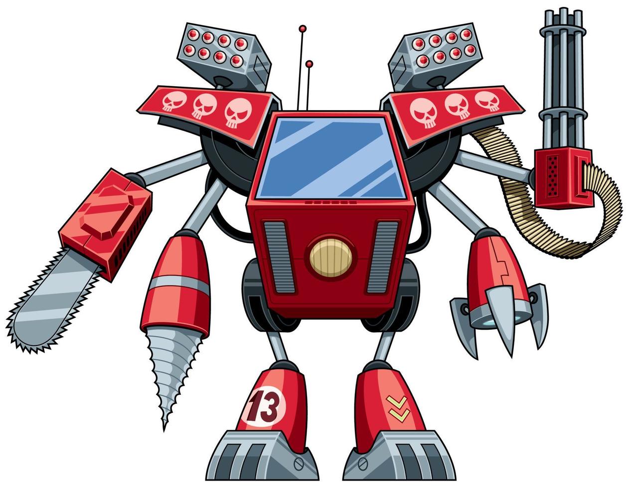 dibujos animados de robot asesino vector