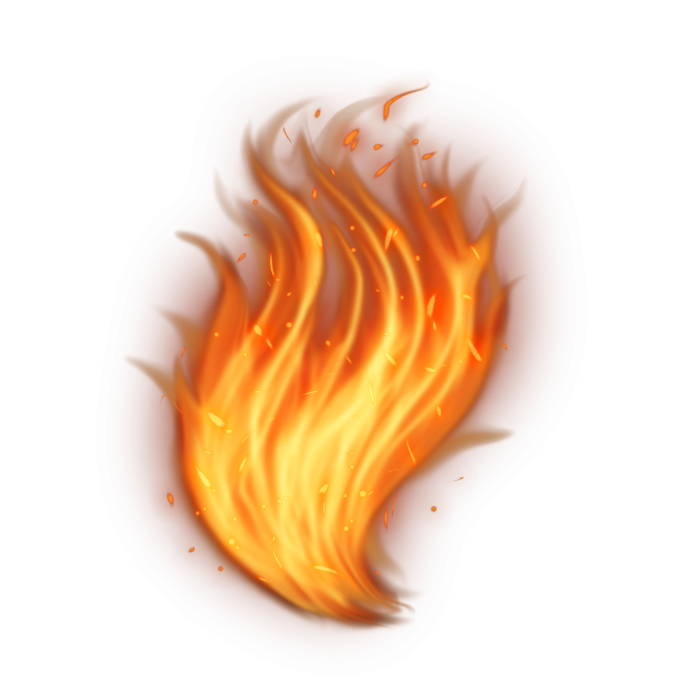 realistico ardente fuoco fiamme, ardente caldo scintille realistico fuoco fiamma, fuoco fiamme effetto png