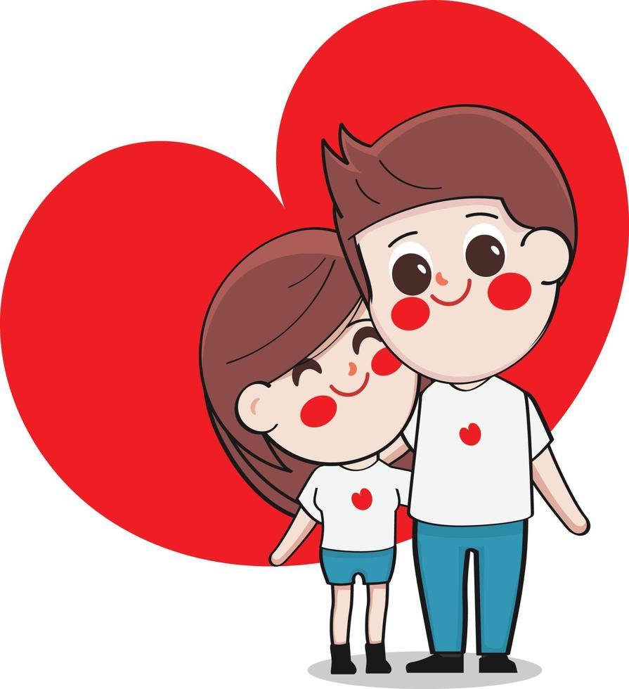 couple cartoon love vector