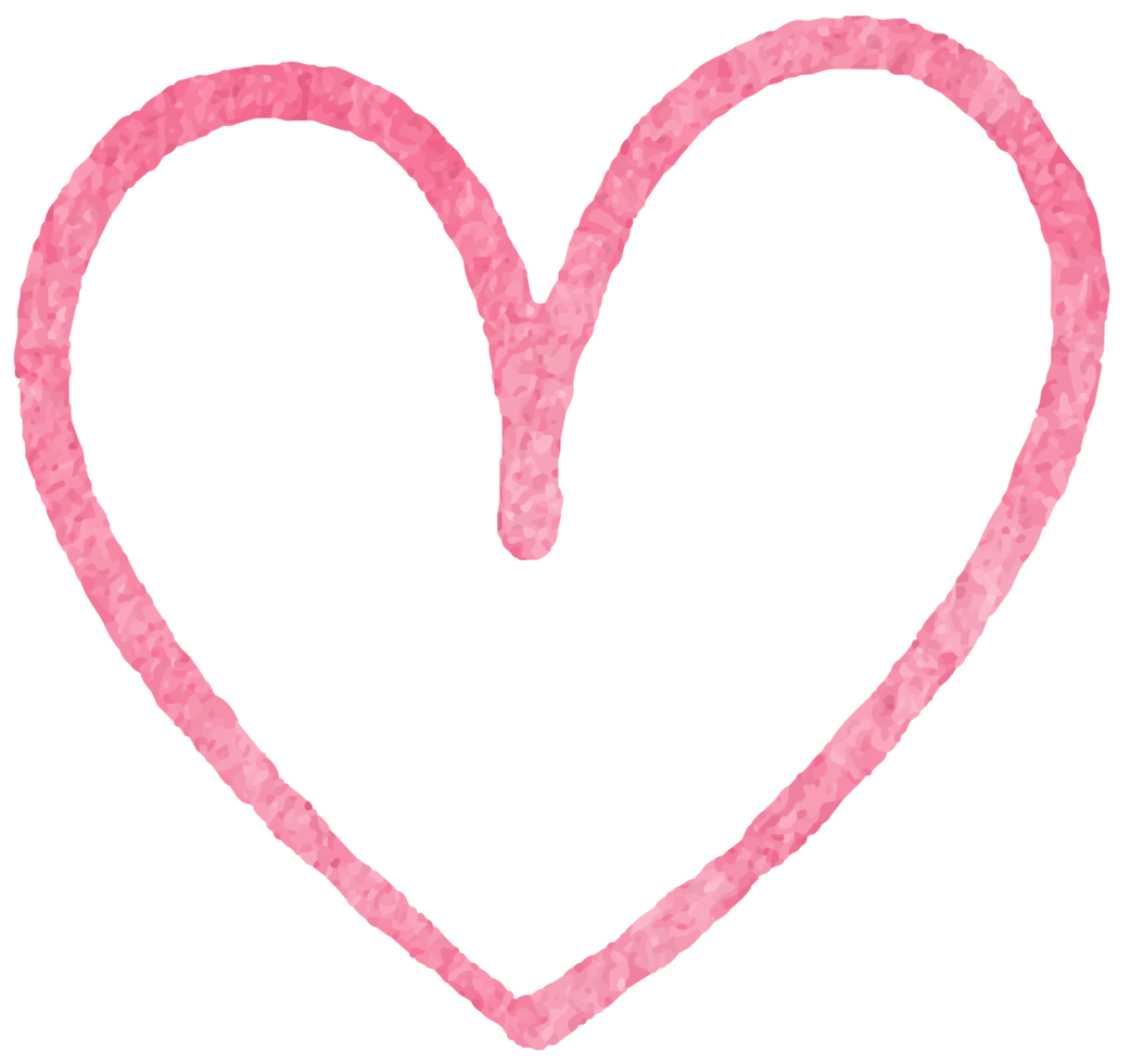 Hand drawn pink hearts shape in watercolor style for romantic printing or decorations png