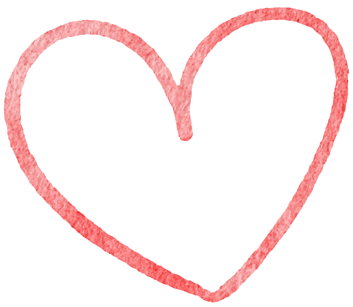 hand- getrokken rood harten vorm in waterverf stijl voor romantisch het drukken of decoraties png